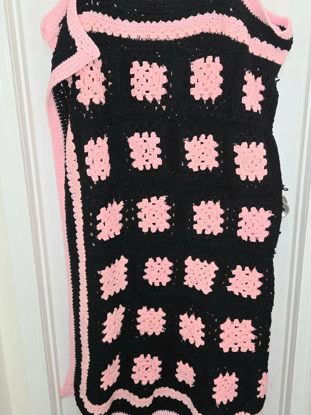 Handmade Vintage Granny Afghan Crochet Boho Throw Blanket 70” x 67” PLEASE READ.